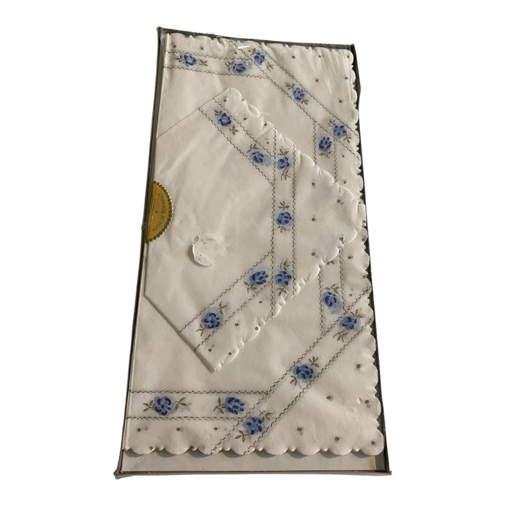 Vintage Paper Napkins, Original Package, Wedding Shower, Luncheon White Blue